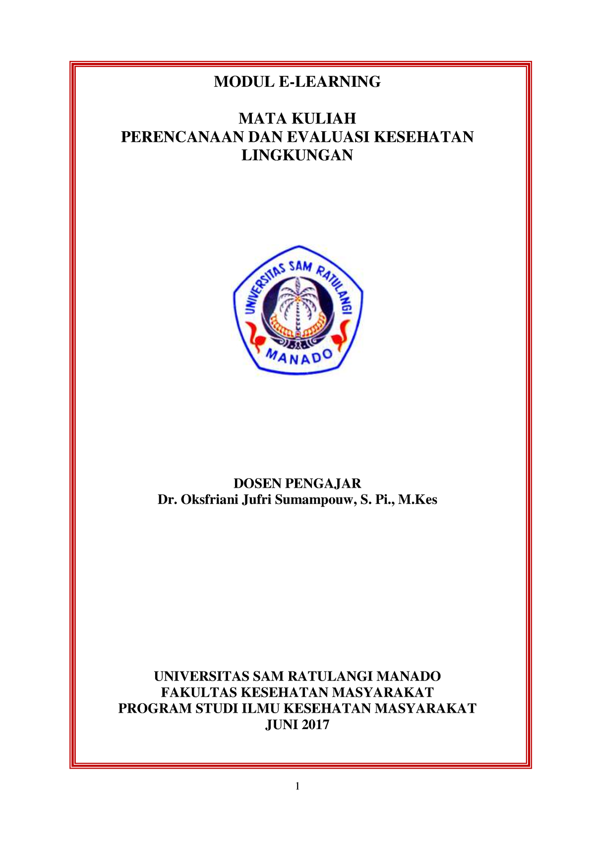 Modul Perecanaan Bismillah Modul E Learning Mata Kuliah Perencanaan