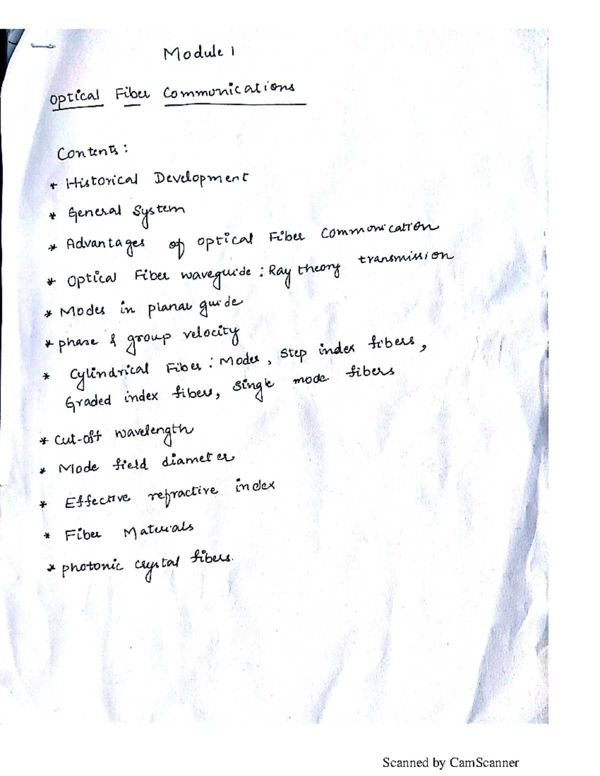 FON 1 TIE - Lecture notes 1 - Fiber Optics and Networks - Studocu