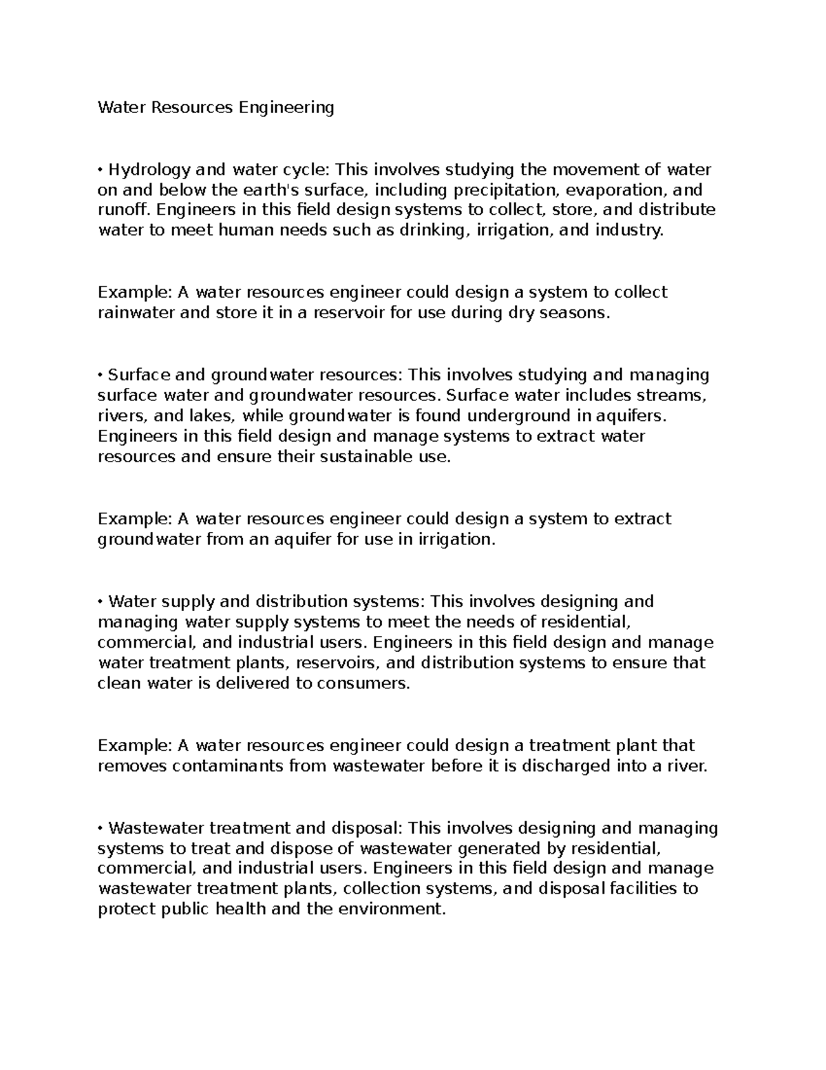 Water Resources Engineering Water Resources Engineering Hydrology and