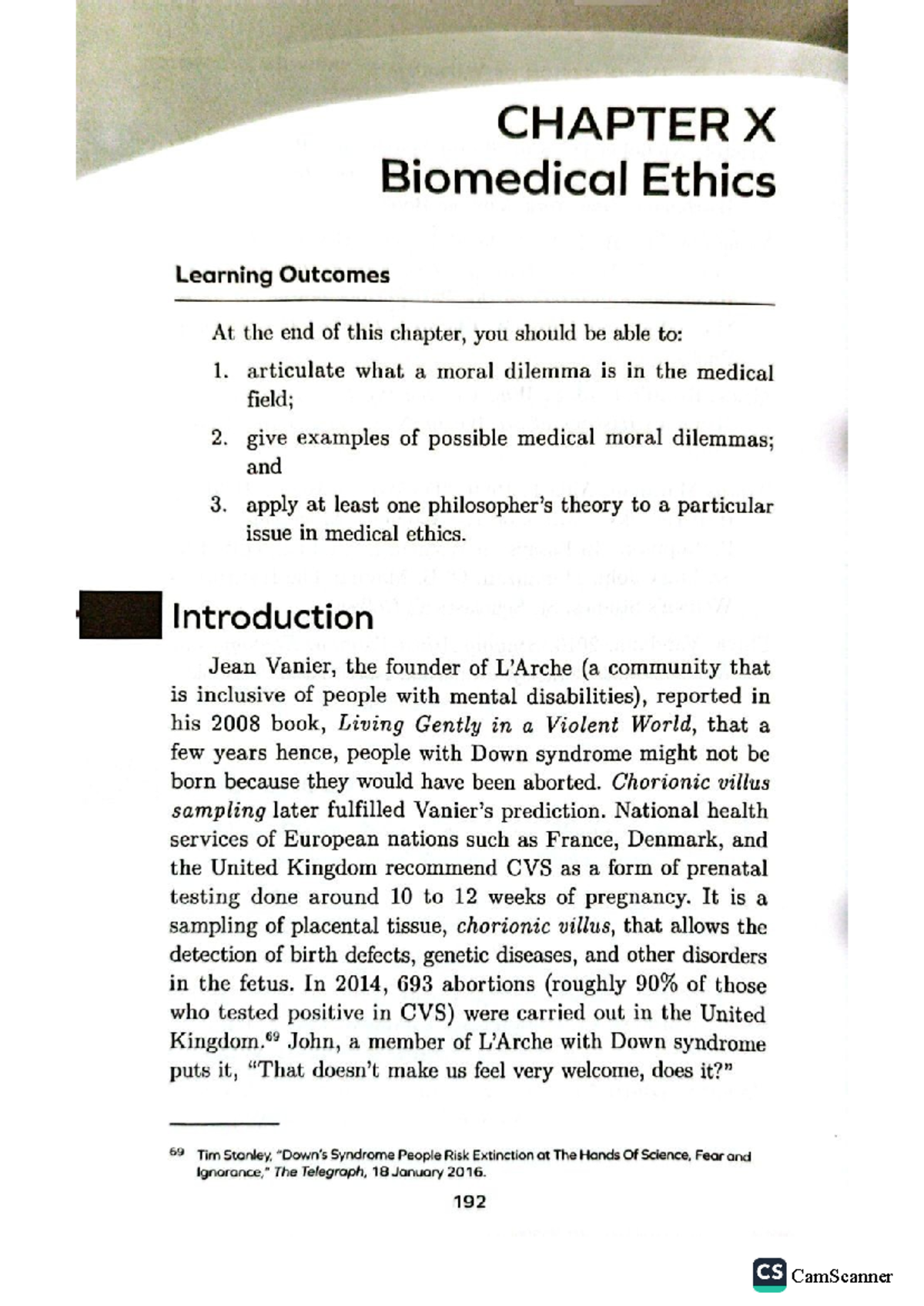 Ethics - Chapter 10 - notes - CHAPTER X Biomedical Ethics Learning ...