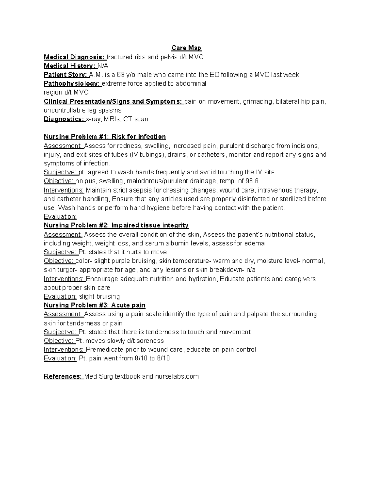 3 30 Care Map - blah vlskanaskjnjkasnjk - Care Map Medical Diagnosis ...