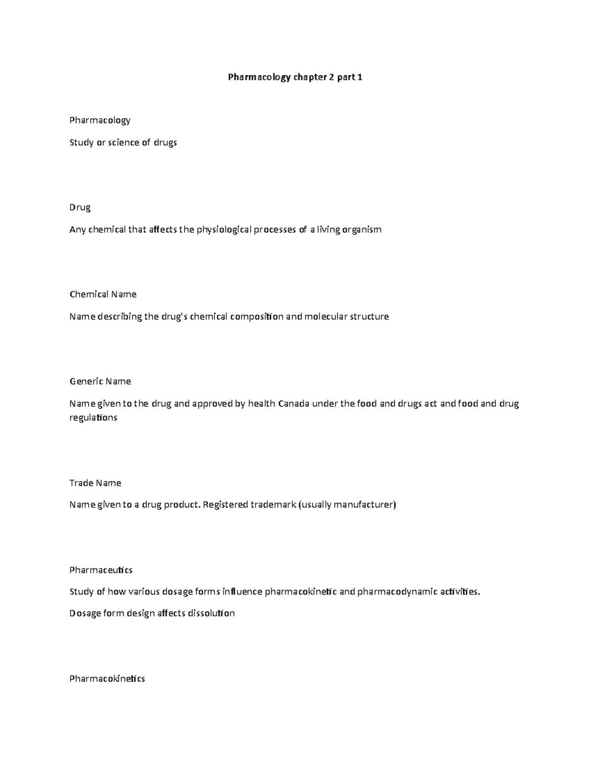 Pharmacology chapter 2 part 1 - Pharmacology chapter 2 part 1 ...