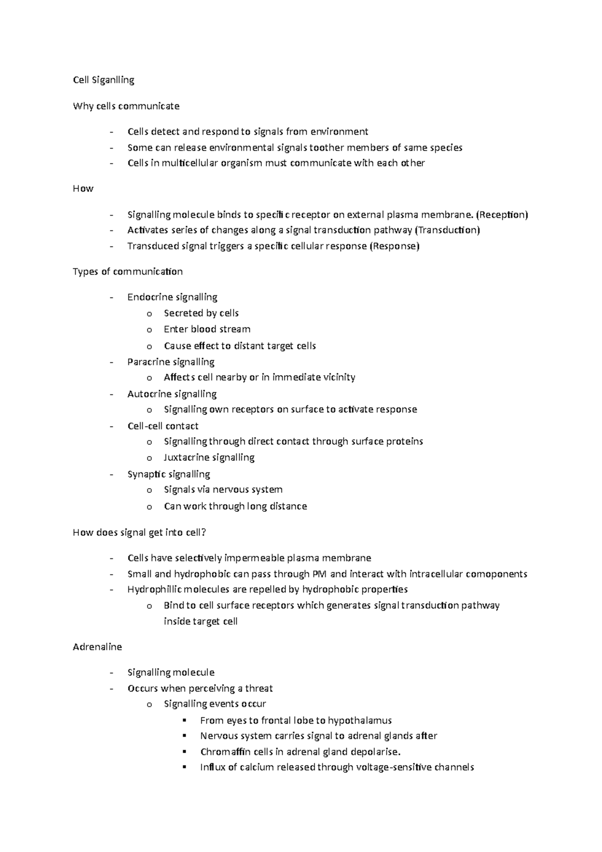 Copy of Cell Siganlling - Cell Siganlling Why cells communicate Cells ...