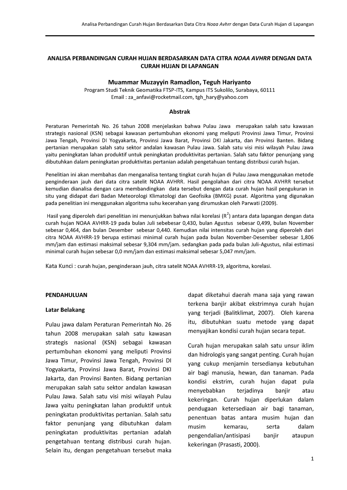 581 1355 1 SM - Analisa Perbandingan Curah Hujan Berdasarkan Data Citra ...