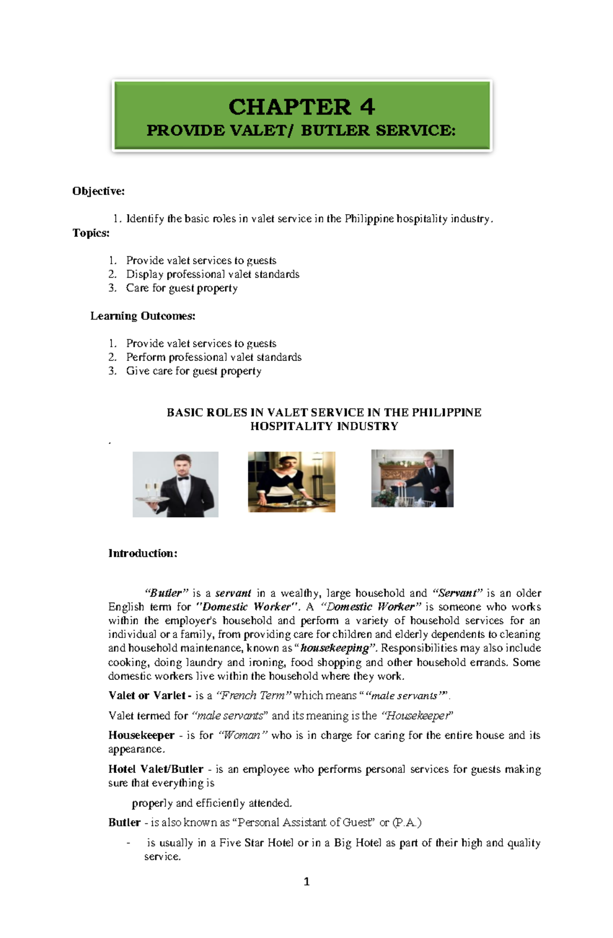 Chapter4module Chapter4 Objective Identify the basic roles in