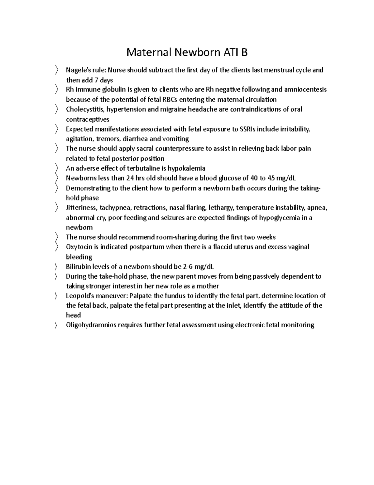 Maternal Newborn Practice B - vtgecob