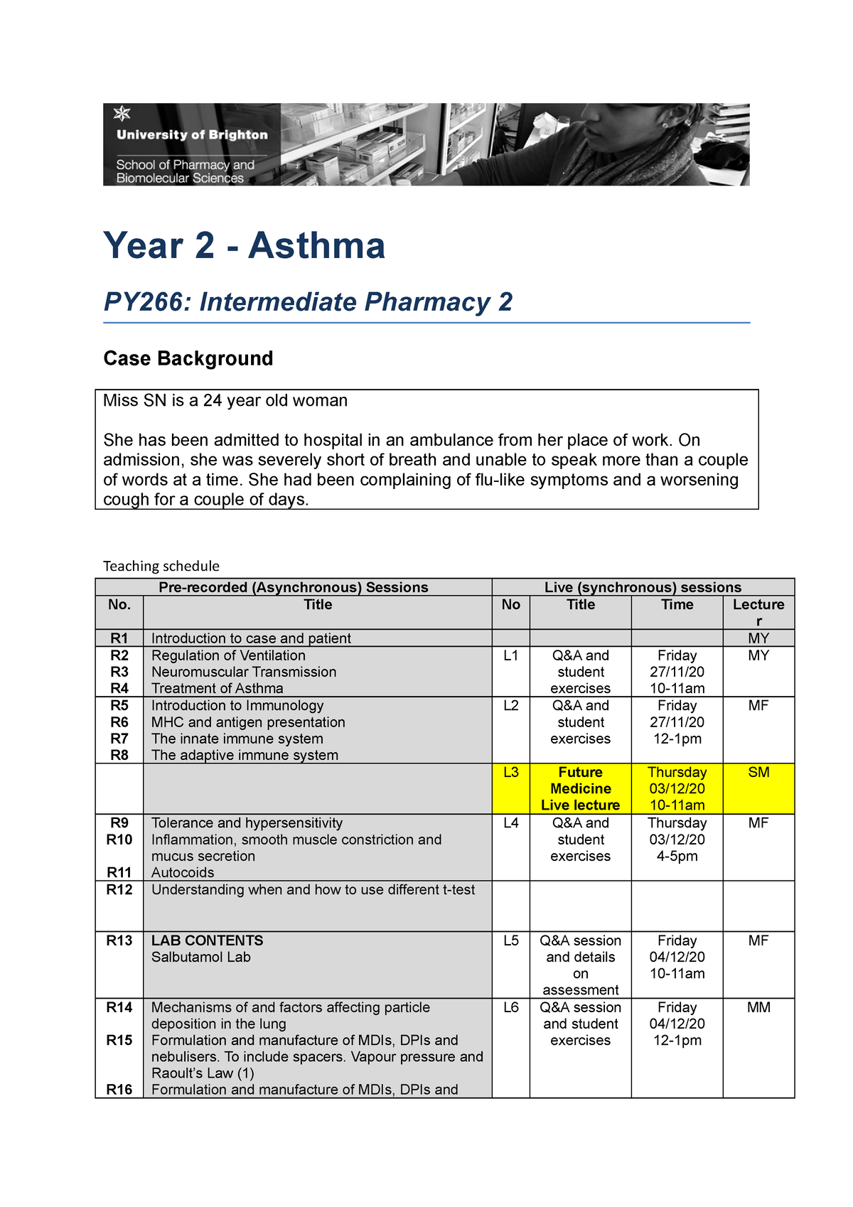 asthma case study pharmacy