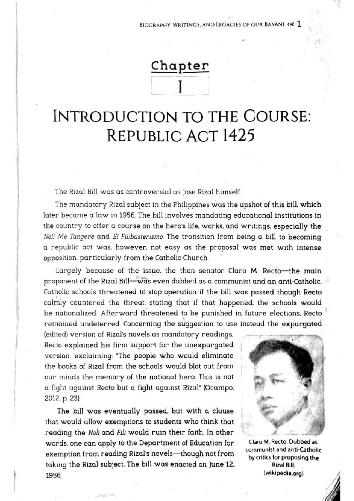 Rizal Chapter 1 5 - Life and Works of Rizal - Studocu