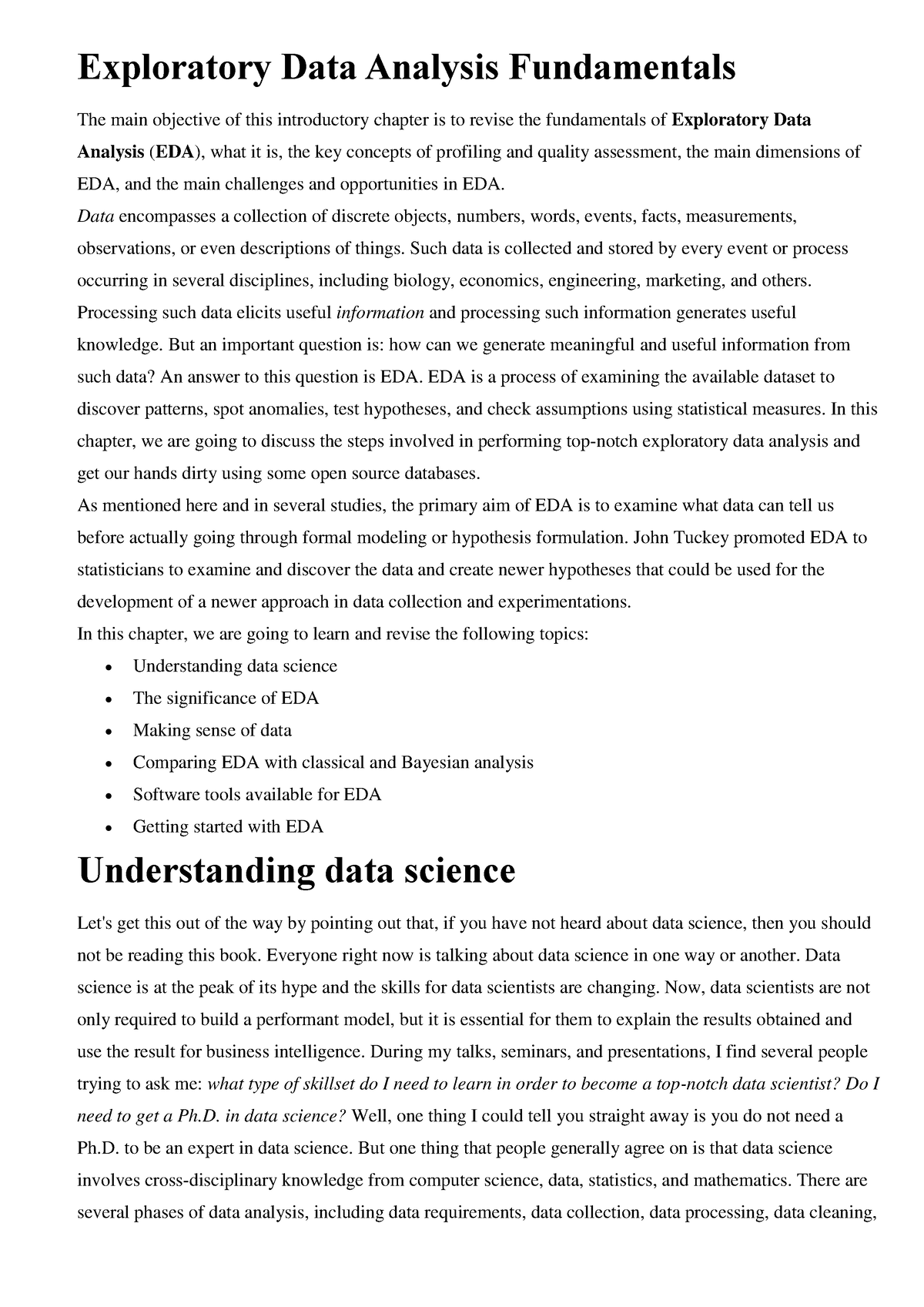 Unit I Exploratory Data Analysis Fundamentals - Exploratory Data ...