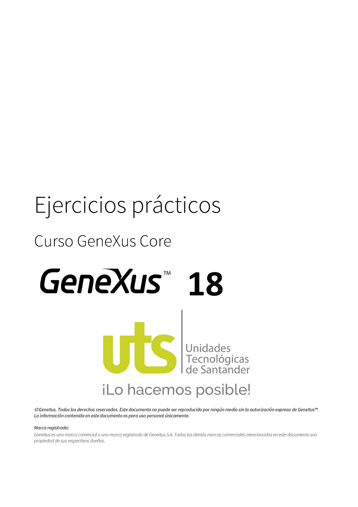 Gene Xus 18 Trabajo - Genexus - Ejercicios Pr·cticos Curso GeneXus Core ...