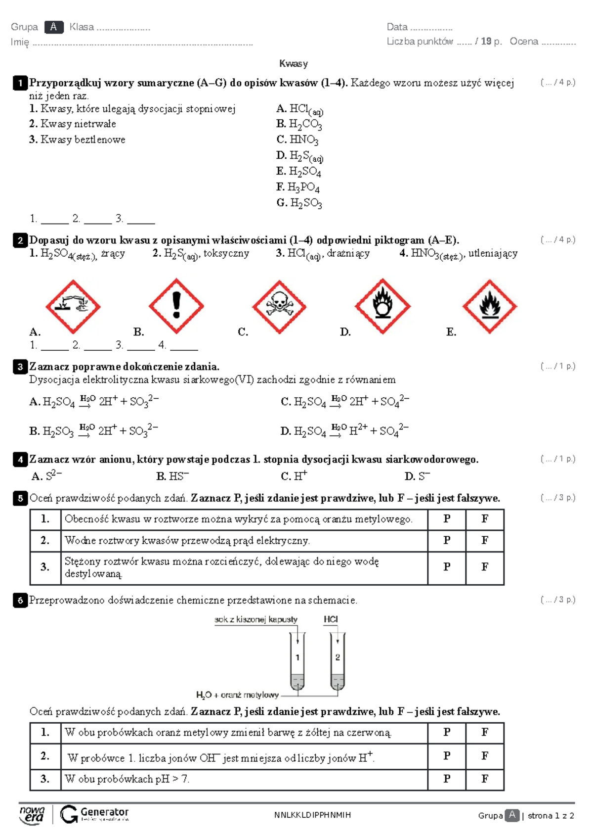 Sprawdzian Chemia Kwasy 2 Gimnazjum Odpowiedzi www.studocu.com