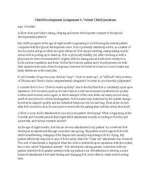 Child development assignment example image