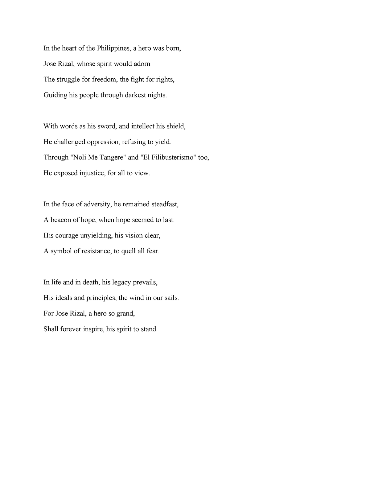 Poem about jose rizal.edited - In the heart of the Philippines, a hero ...