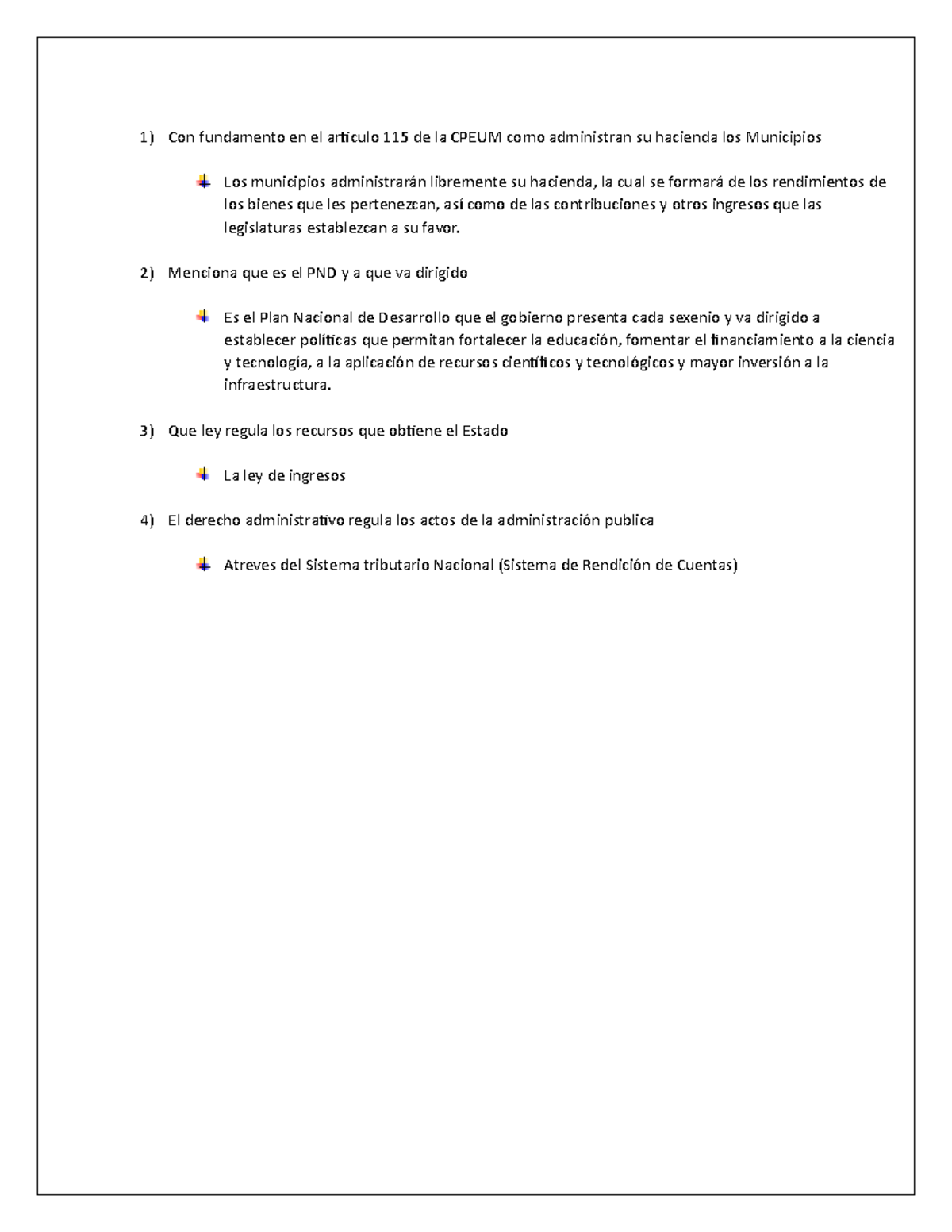 EC - CUESTIONARIO DERECHO FISCAL - Con Fundamento En El Articulo 115 De ...