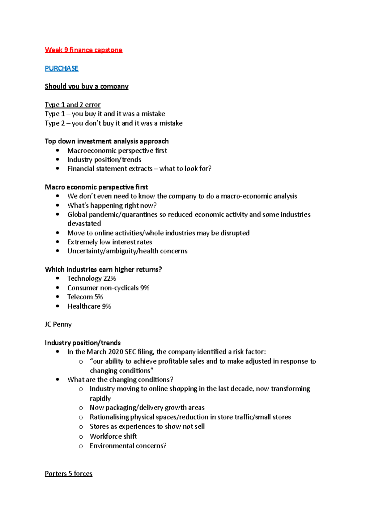 Week 9 Applied Financial Decision Making Notes - 25410 - Studocu