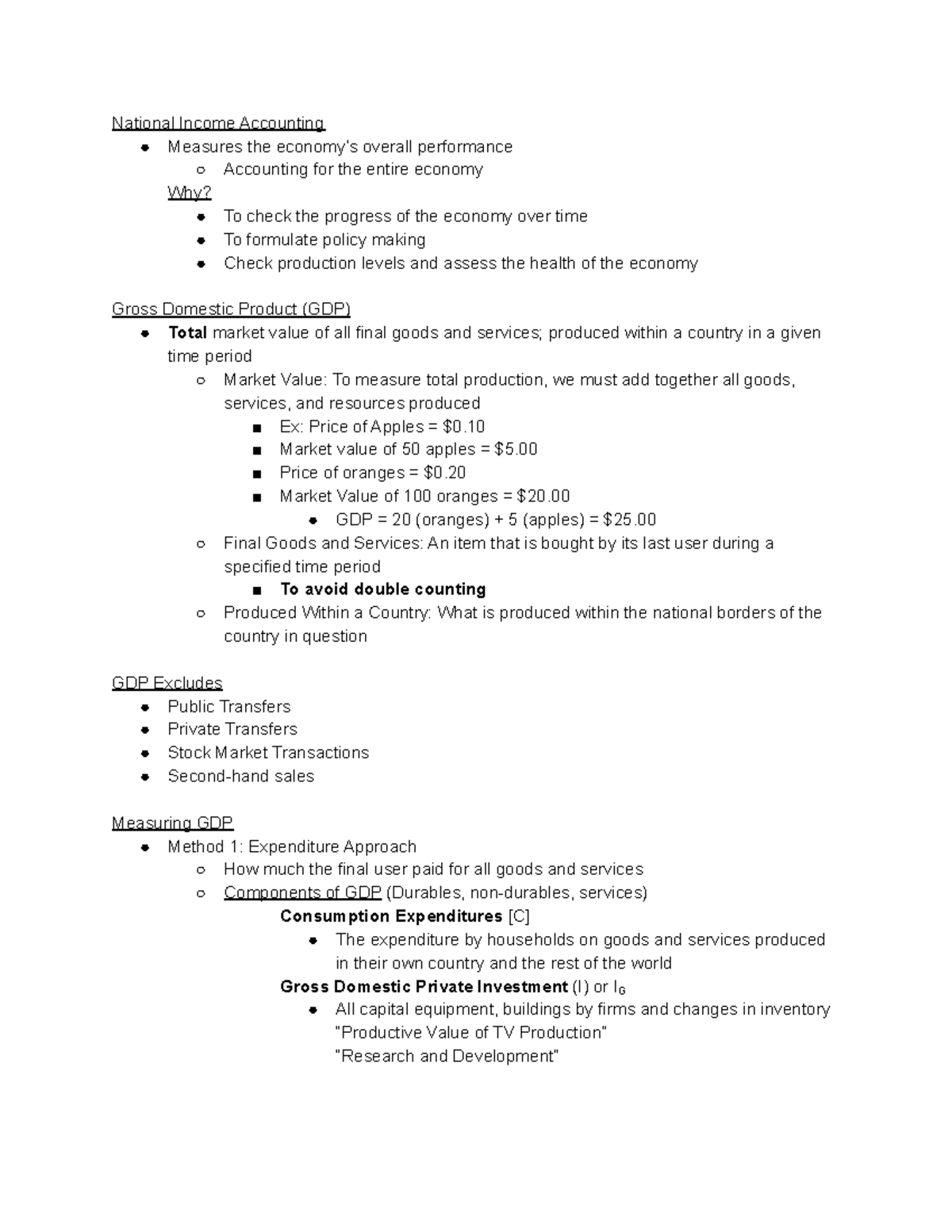 Macro Lecture #4, 5, and 6 and onwards-1 - National Income Accounting ...