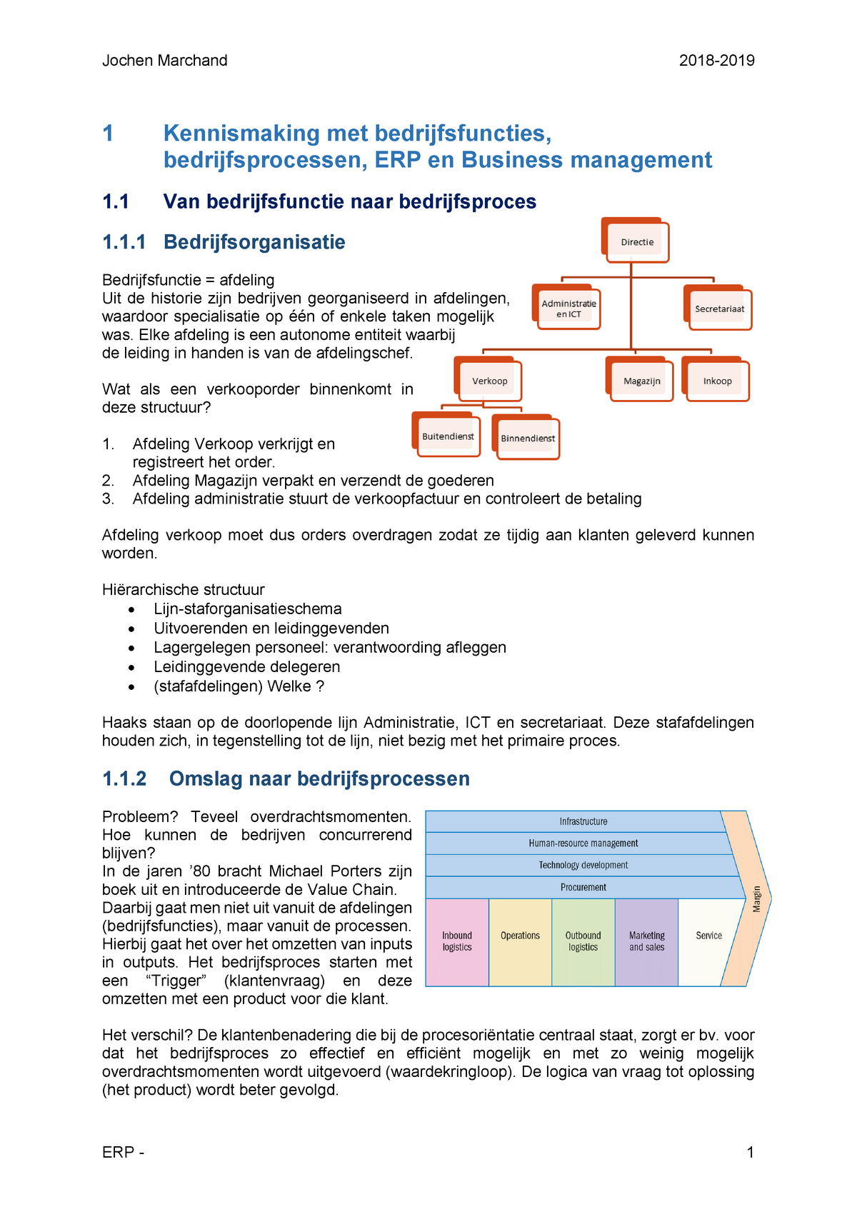 Samenvatting - Jochen Marchand 1 Kennismaking Met Bedrijfsfuncties ...