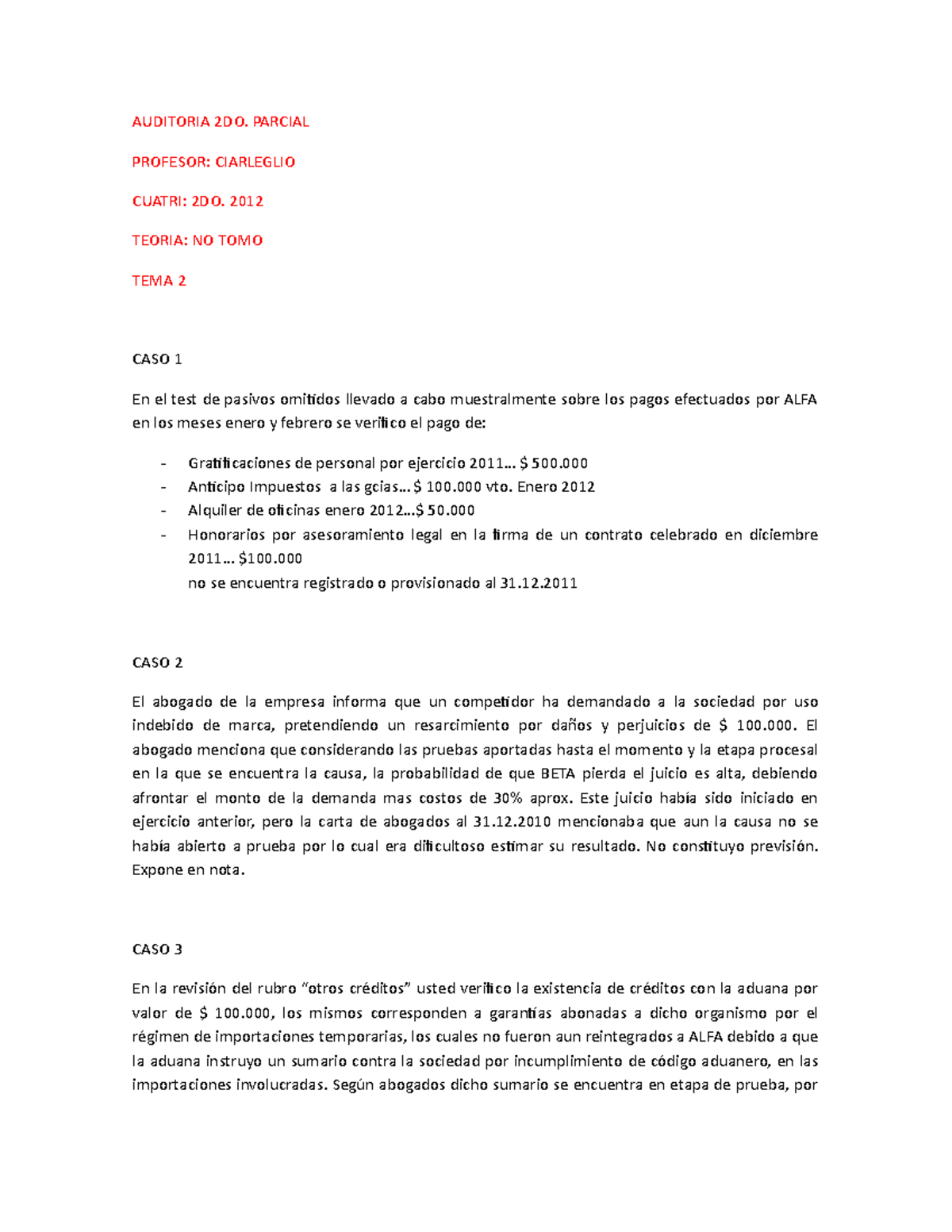 A Uditoria 2DO Parcial - Ciarleglio - AUDITORIA 2DO. PARCIAL PROFESOR ...