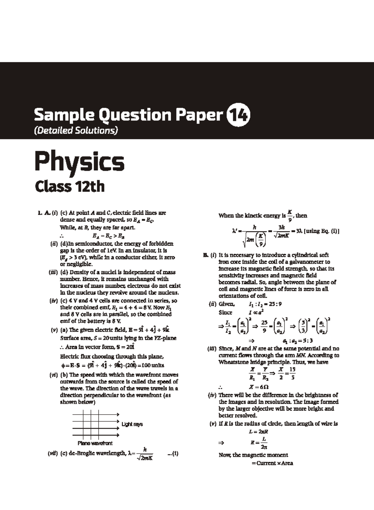 ISC-Physics 12-SQP 14 - Practice question of physics - Sample Question ...