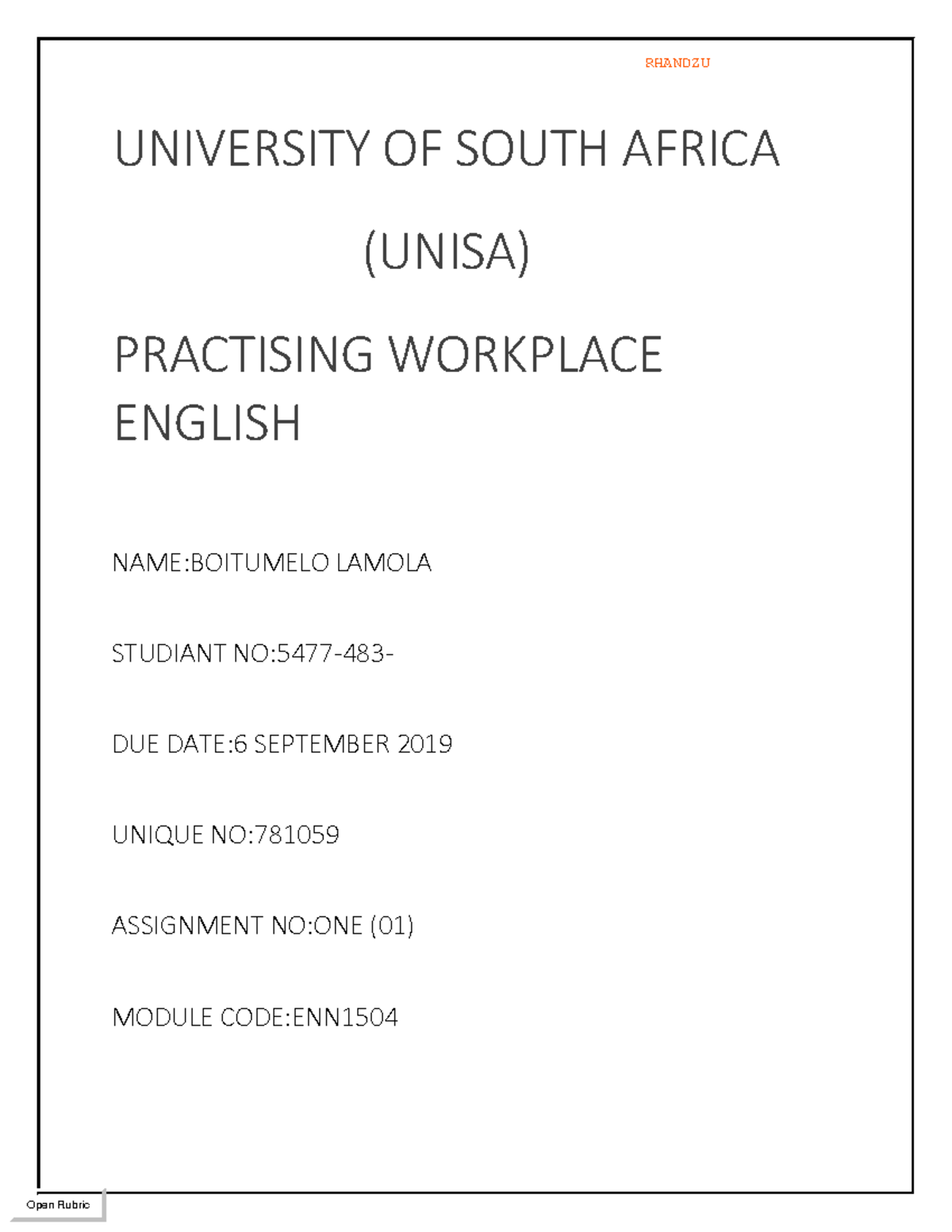 View Marked Assignment 4 (11) - UNIVERSITY OF SOUTH AFRICA (UNISA ...