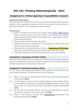 SOC 321 Study Guide (Part 2) - Department of Sociology Thinking ...