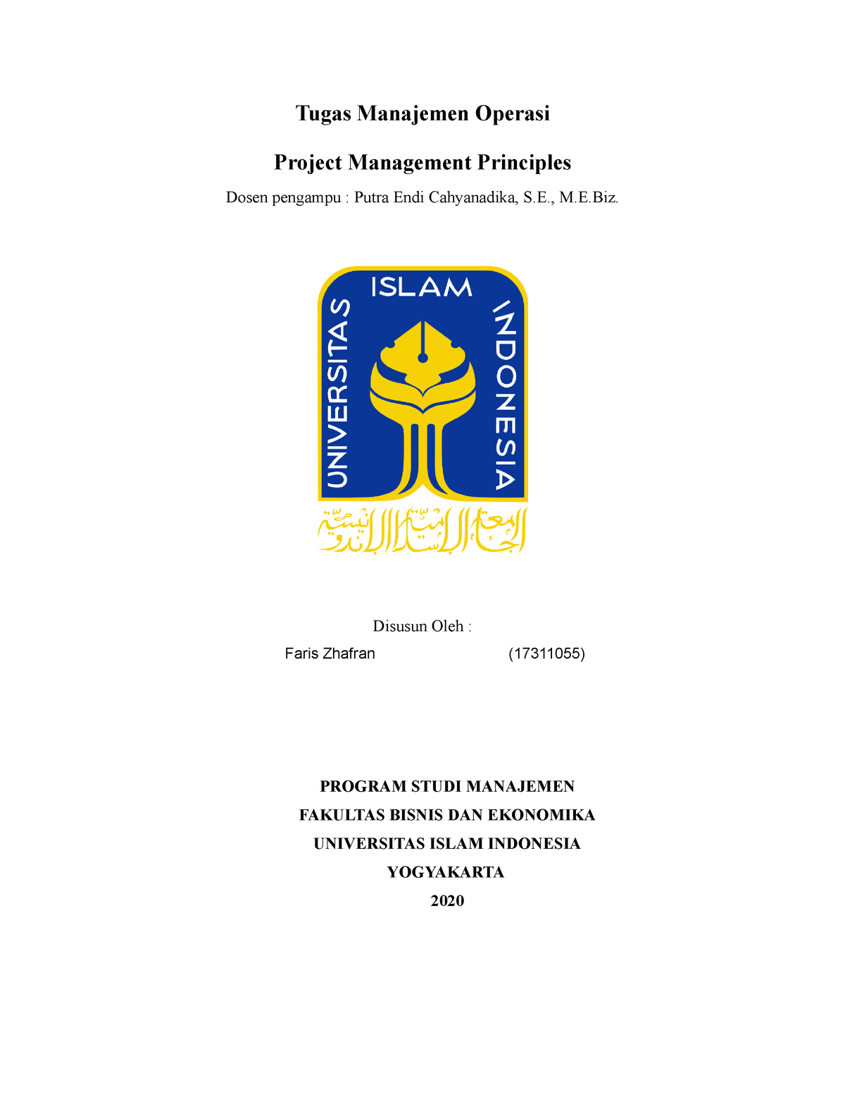 Tugas Manajemen Operasi Project Management Principles - Tugas Manajemen ...