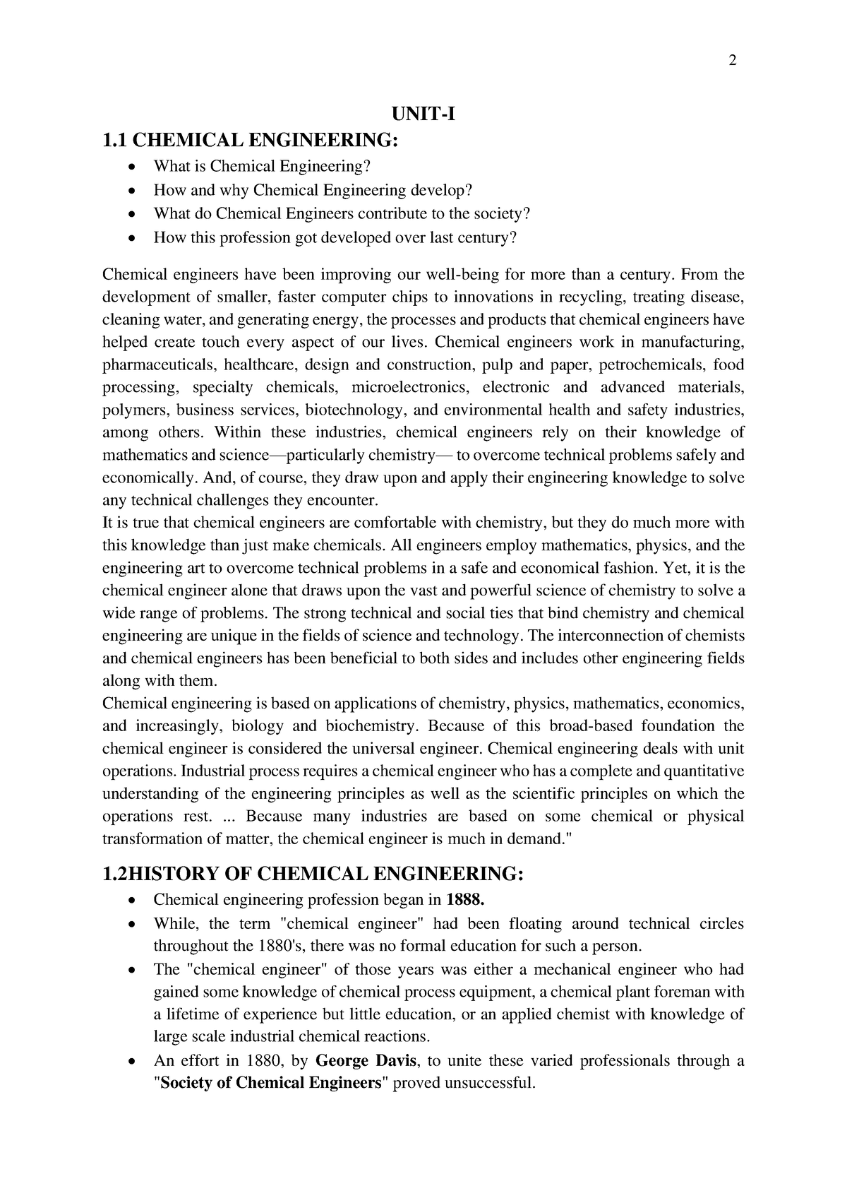 Principles OF Chemical Engineering Notes - UNIT-I 1 CHEMICAL ...