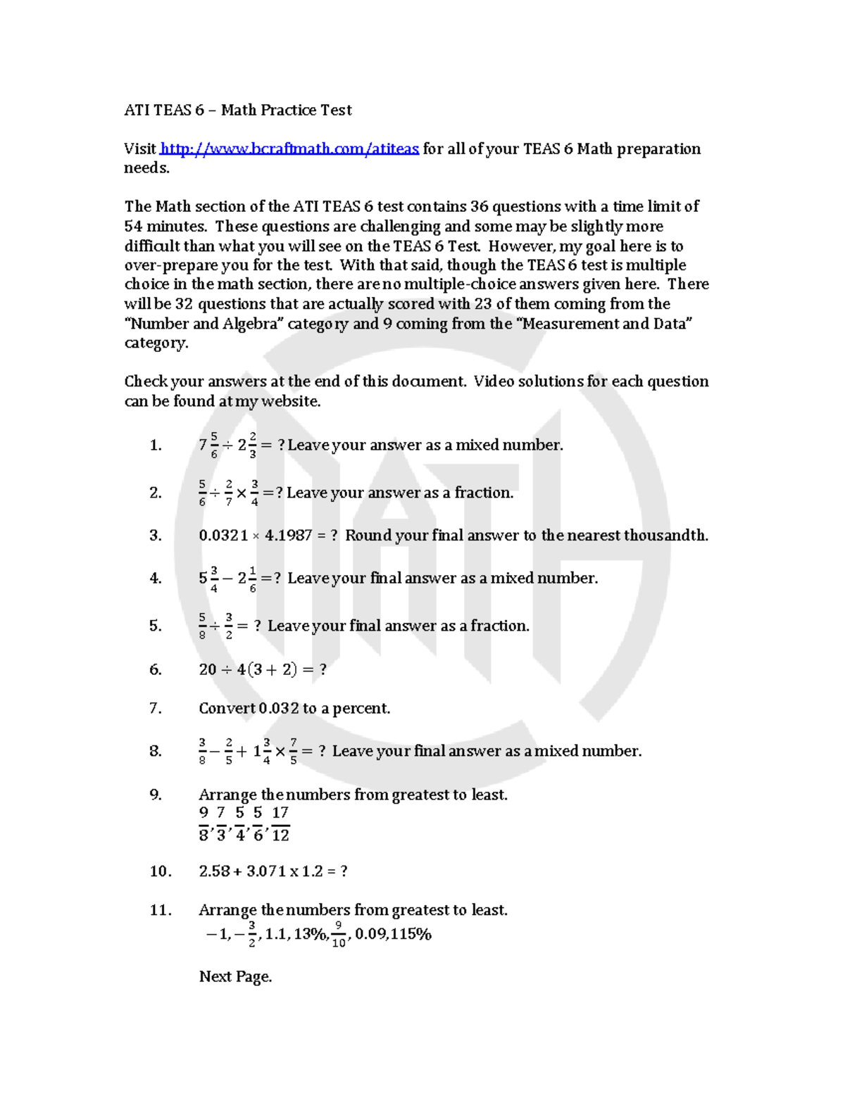 ati-teas-6-math-practice-test-dec-2017-ati-teas-6-math-practice