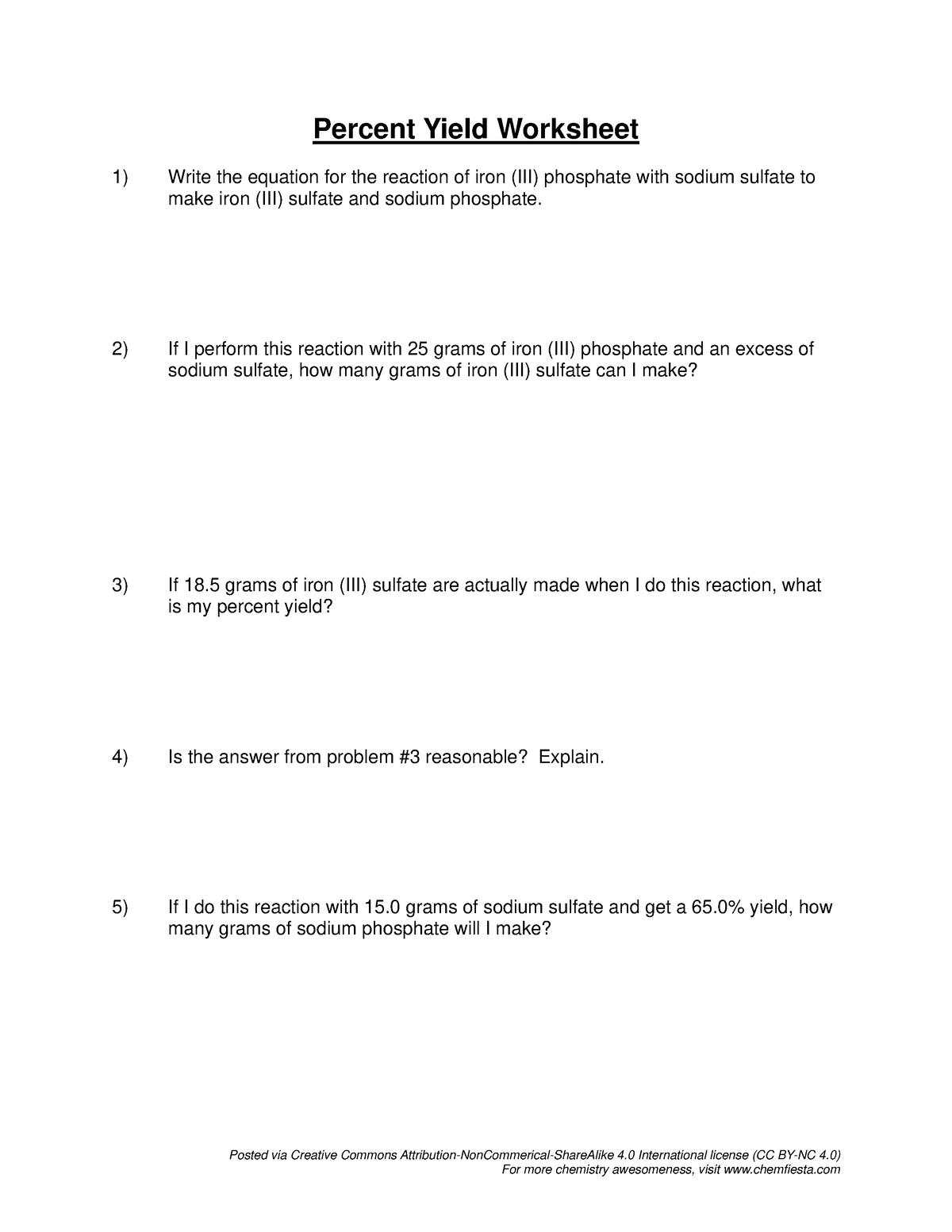 Percent-yield-worksheet - Posted via Creative Commons Attribution ...