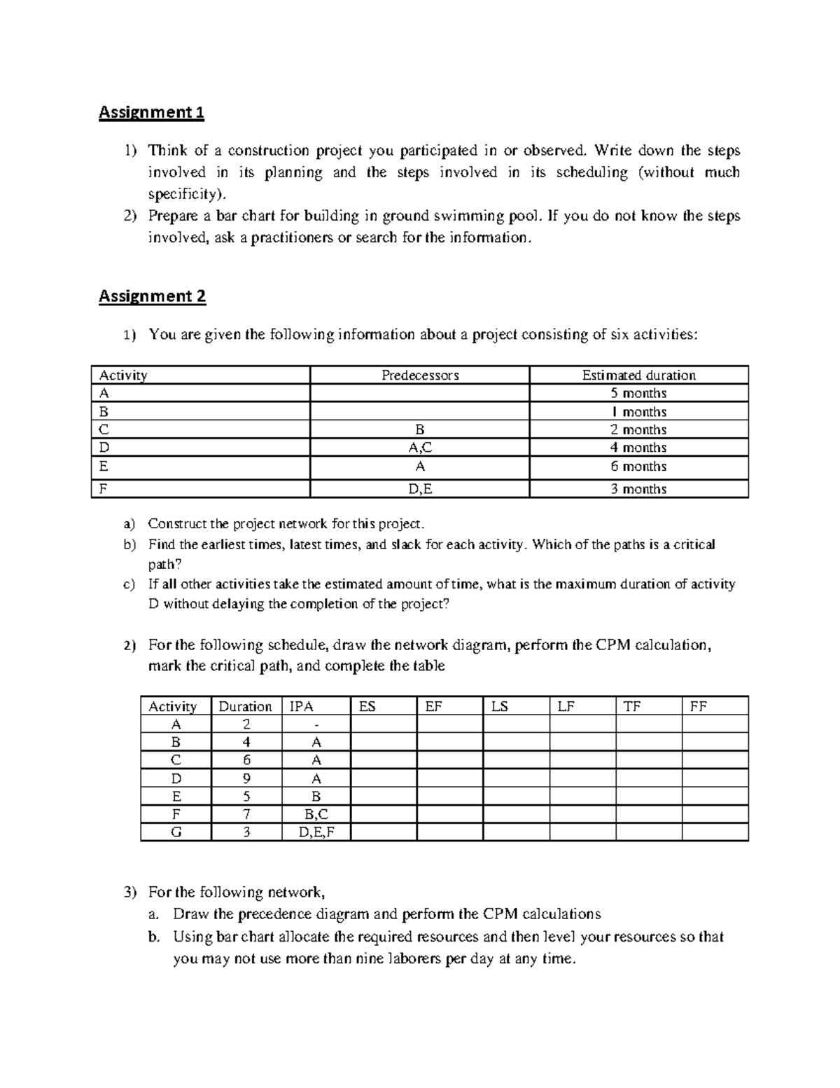 Assignment 2014 CEP (1) 220901 115755 - Assignment 1 1) Think of a ...