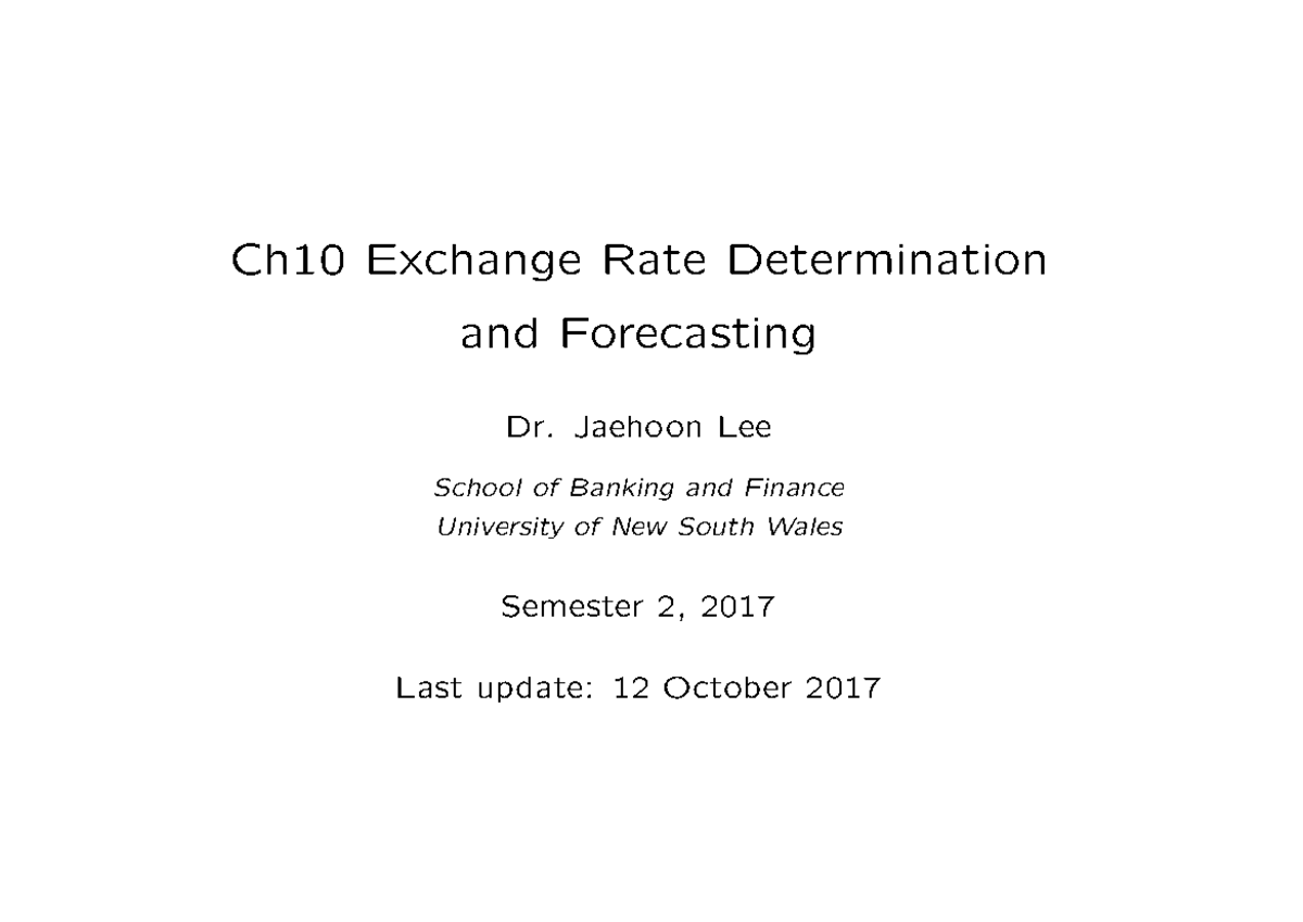 Ch10 Exchange Rate Determination and Forecasting - Warning: Popup ...