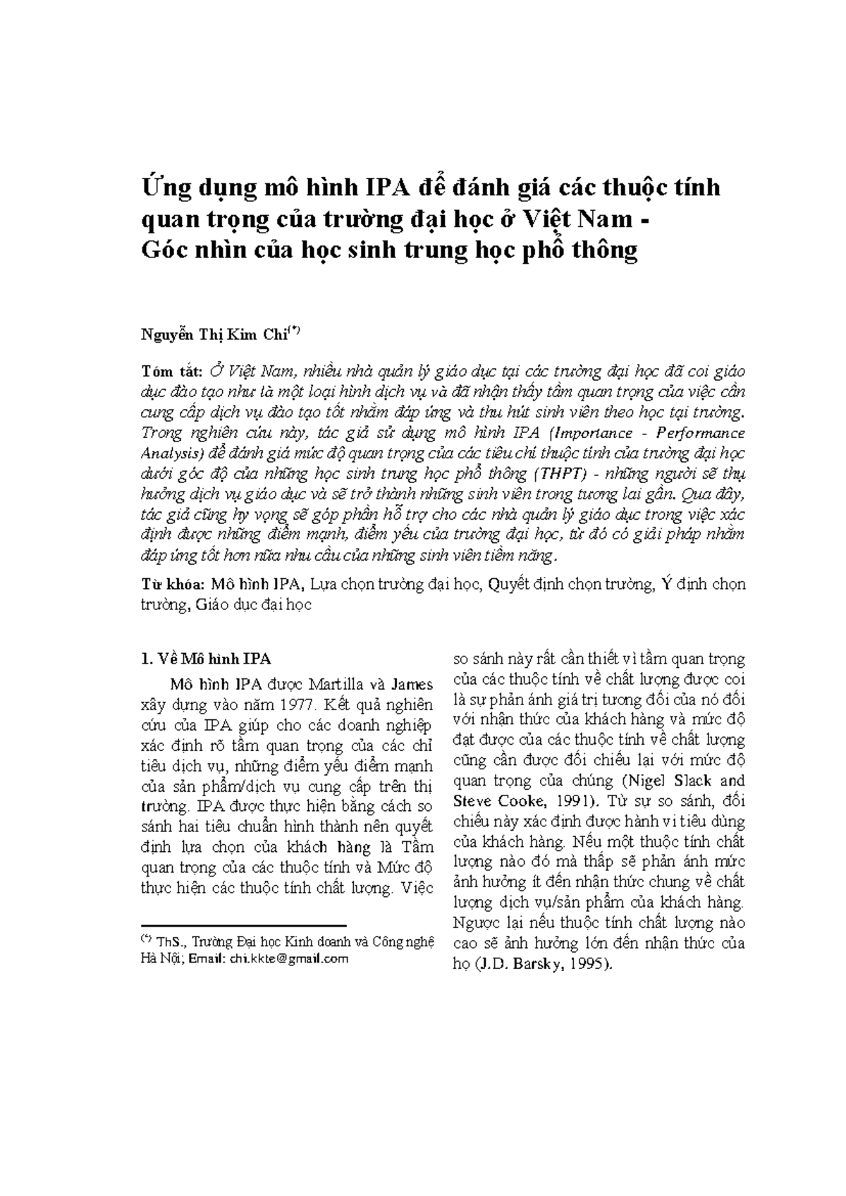 35621-Article Text-115067-1-10-2018 0619 - Ứng dụng mô hình IPA để đánh ...