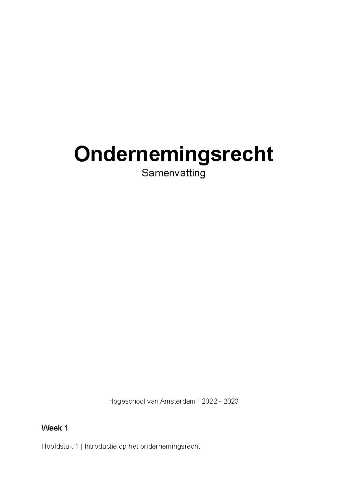 Ondernemingsrecht Samenvatting - Ondernemingsrecht Samenvatting ...