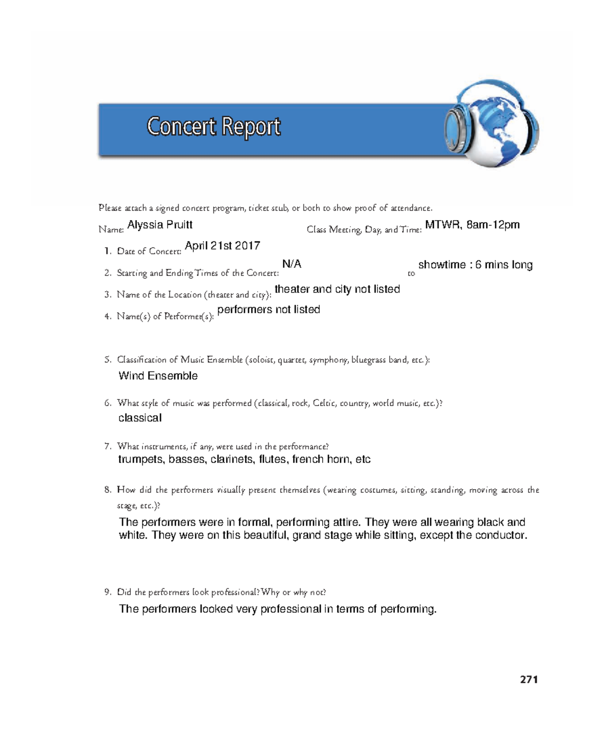 (done)OWOM Concert Report 3# - 271 Please attach a signed concert ...