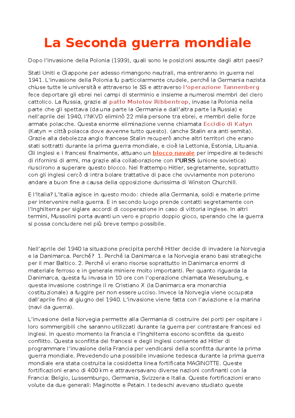 La seconda Guerra Mondiale - La Seconda guerra mondiale Dopo l ...