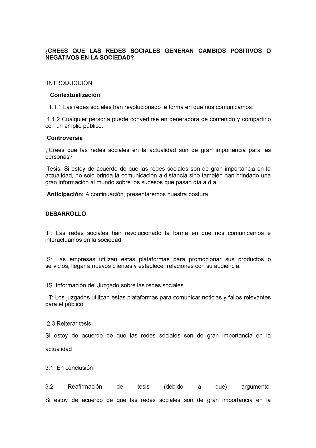 Texto Argumentativo Semana Comprensi N Y Redacci N De Textos Ii