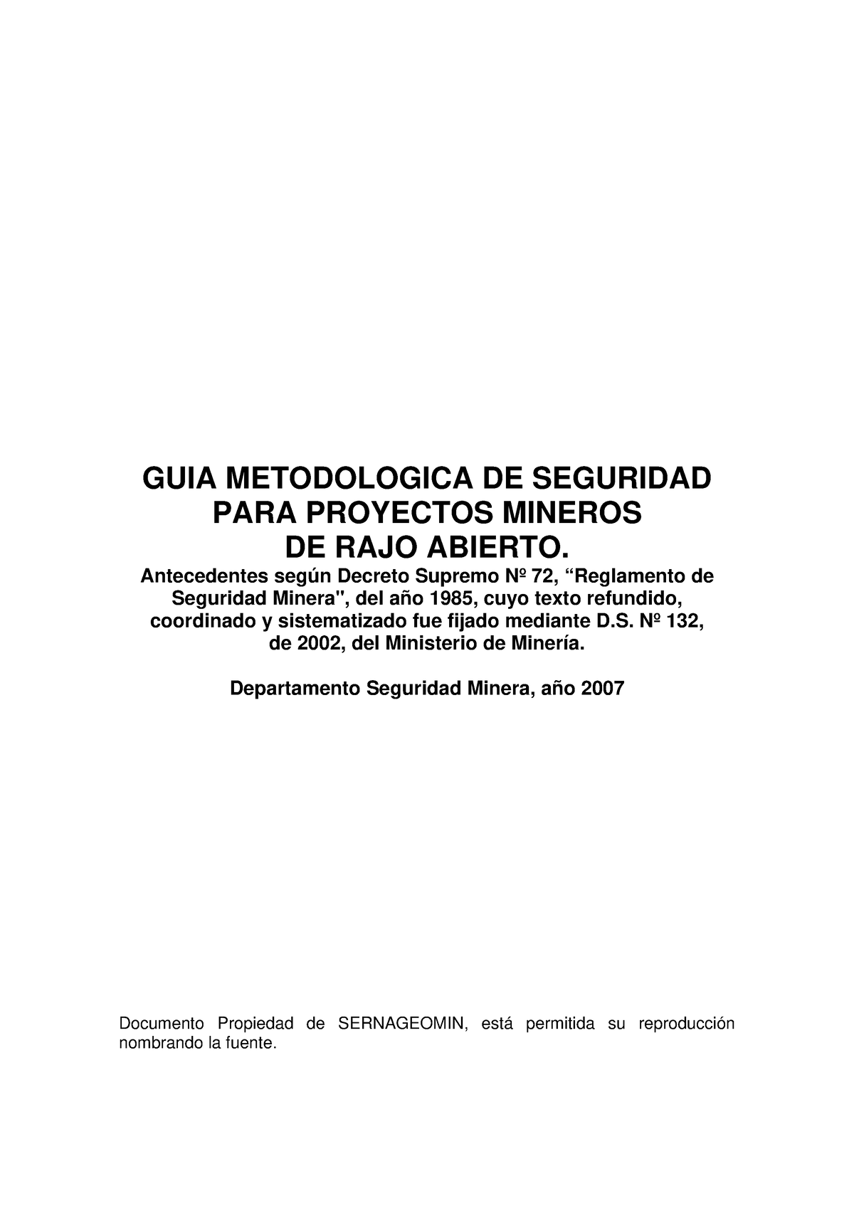 Guia Metodologica De Seguridad Proyectos Mineros A Tajo Abierto Guia Metodologica De Seguridad 0015