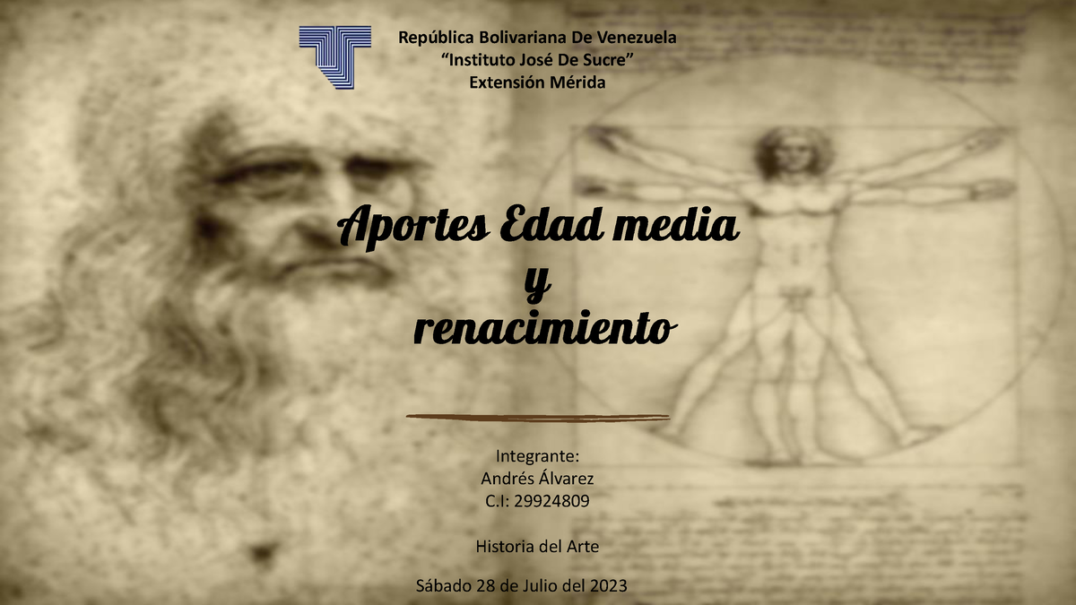 Aportes Edad media y Renacimiento Rep blica Bolivariana De