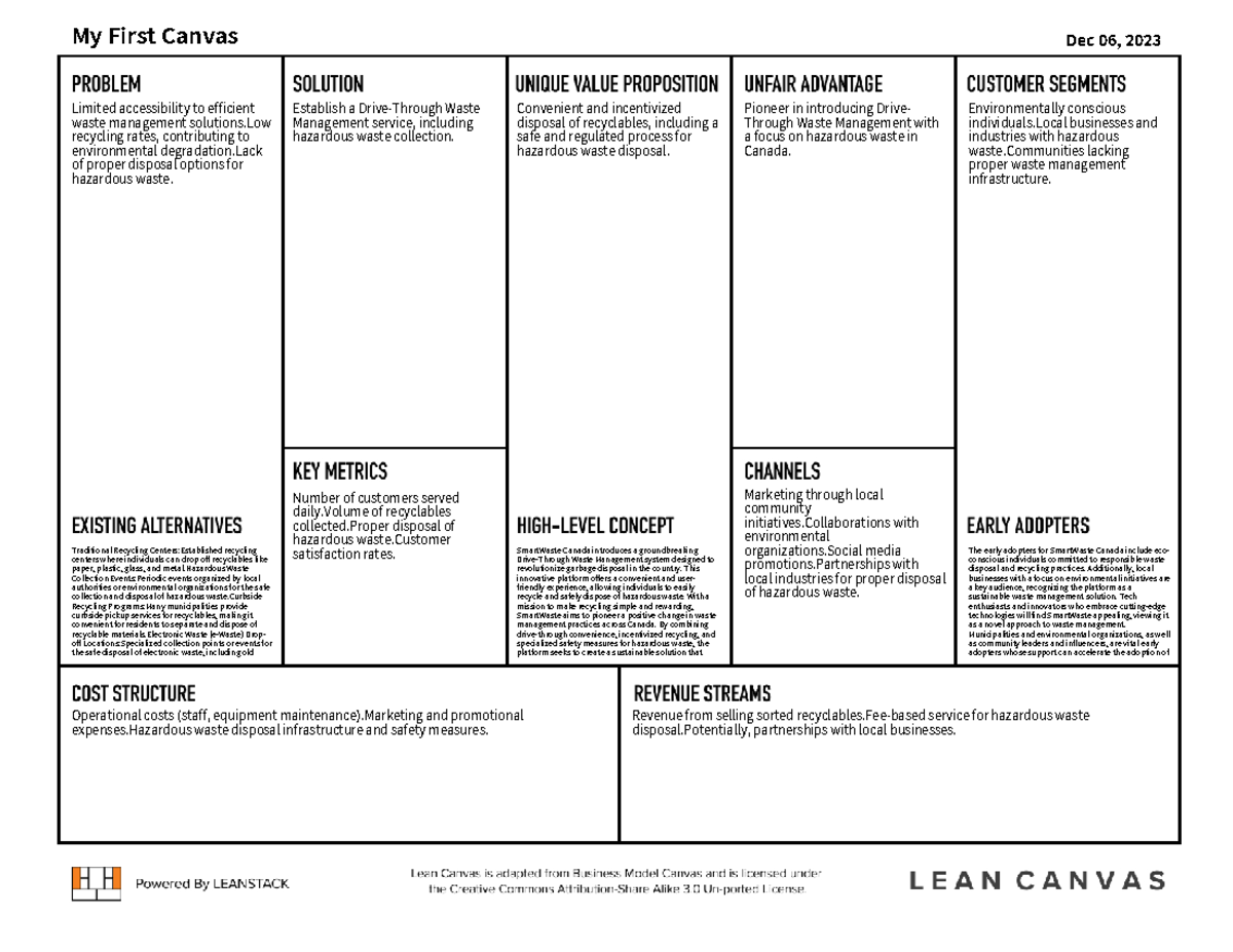 Leancanvas - Lean Canvas - My First Canvas Dec 06, 2023 Limited ...