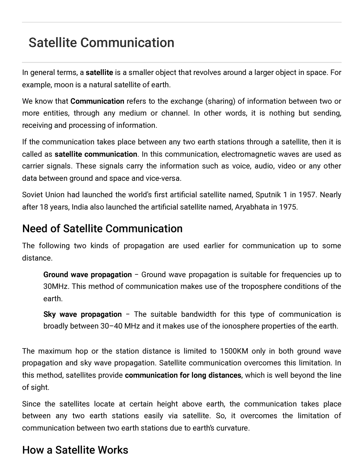 essay on satellite communication in english