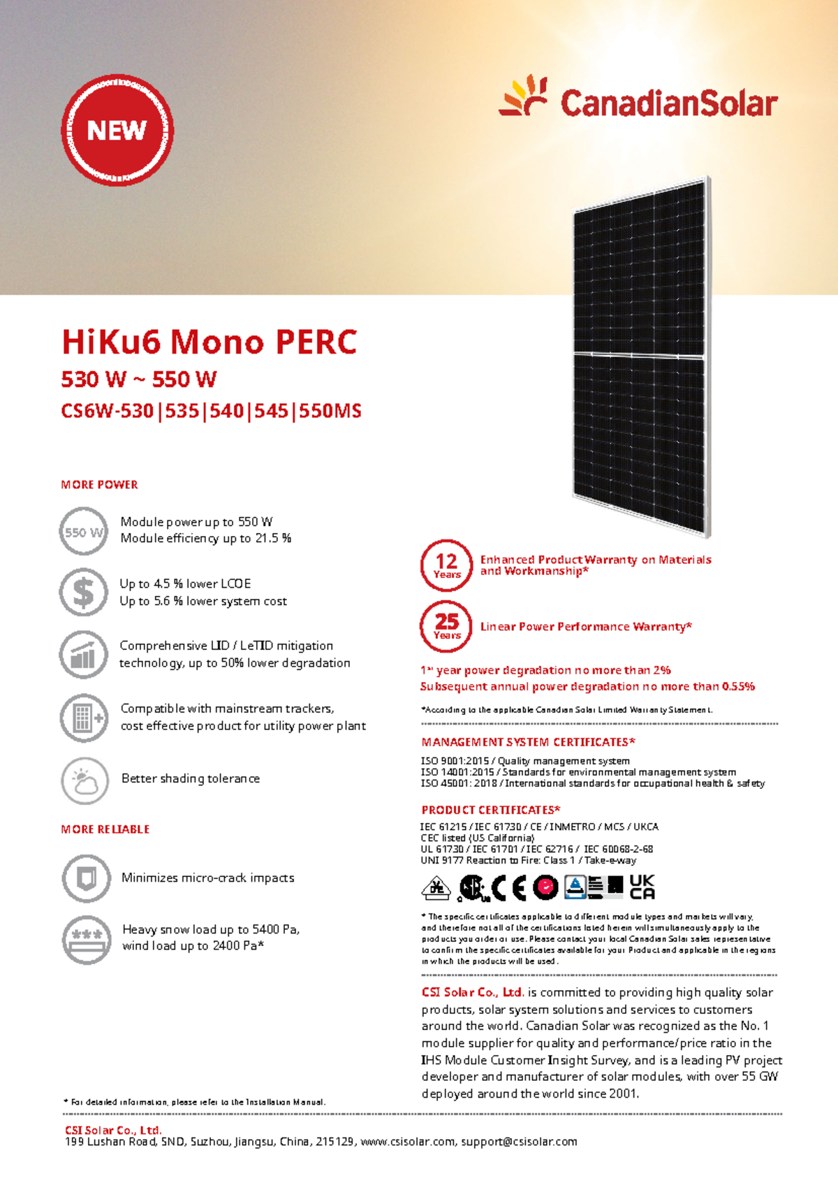 Ficha panel CS6W-MS v1 - apuntes - CS6W-530|535|540|545|550MS 530 W ...