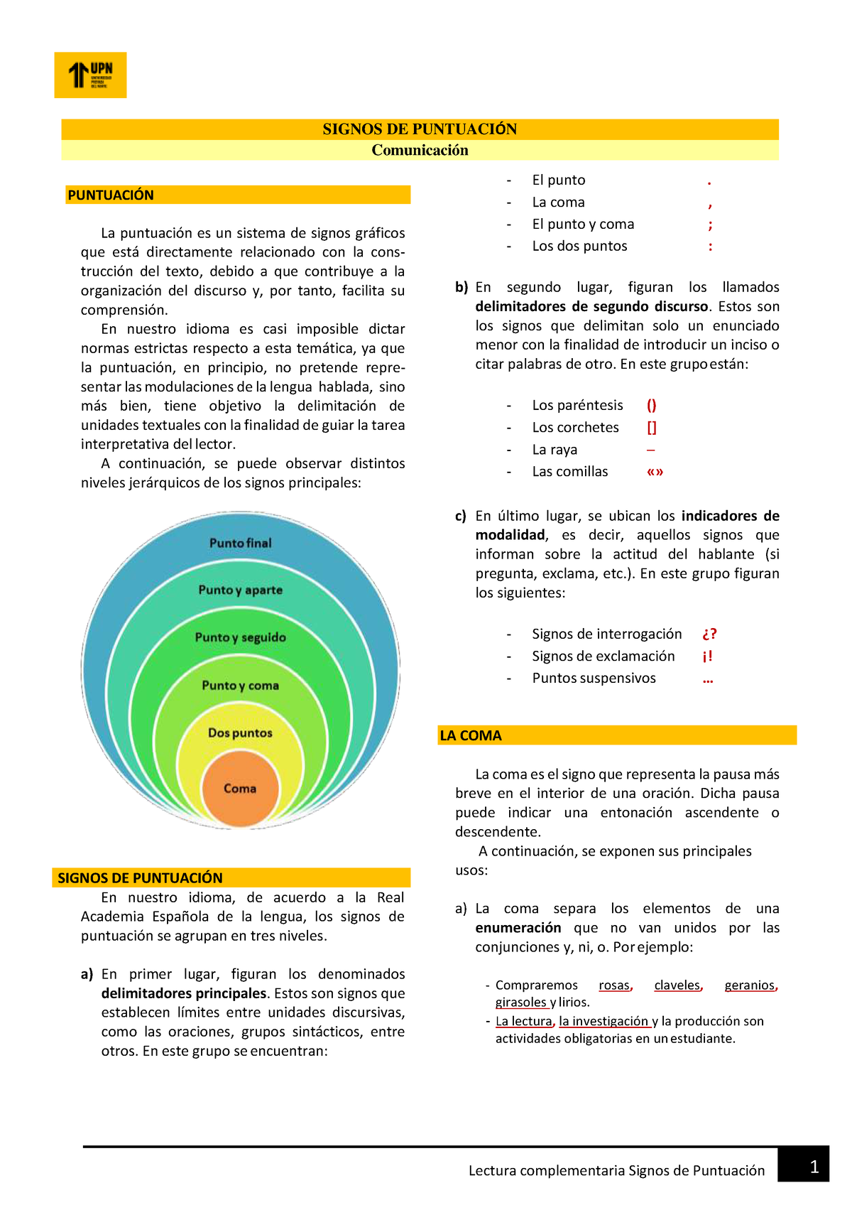 Lectura Complementaria-Los Signos De Puntuación-VF - SIGNOS DE PUNTUACI ...