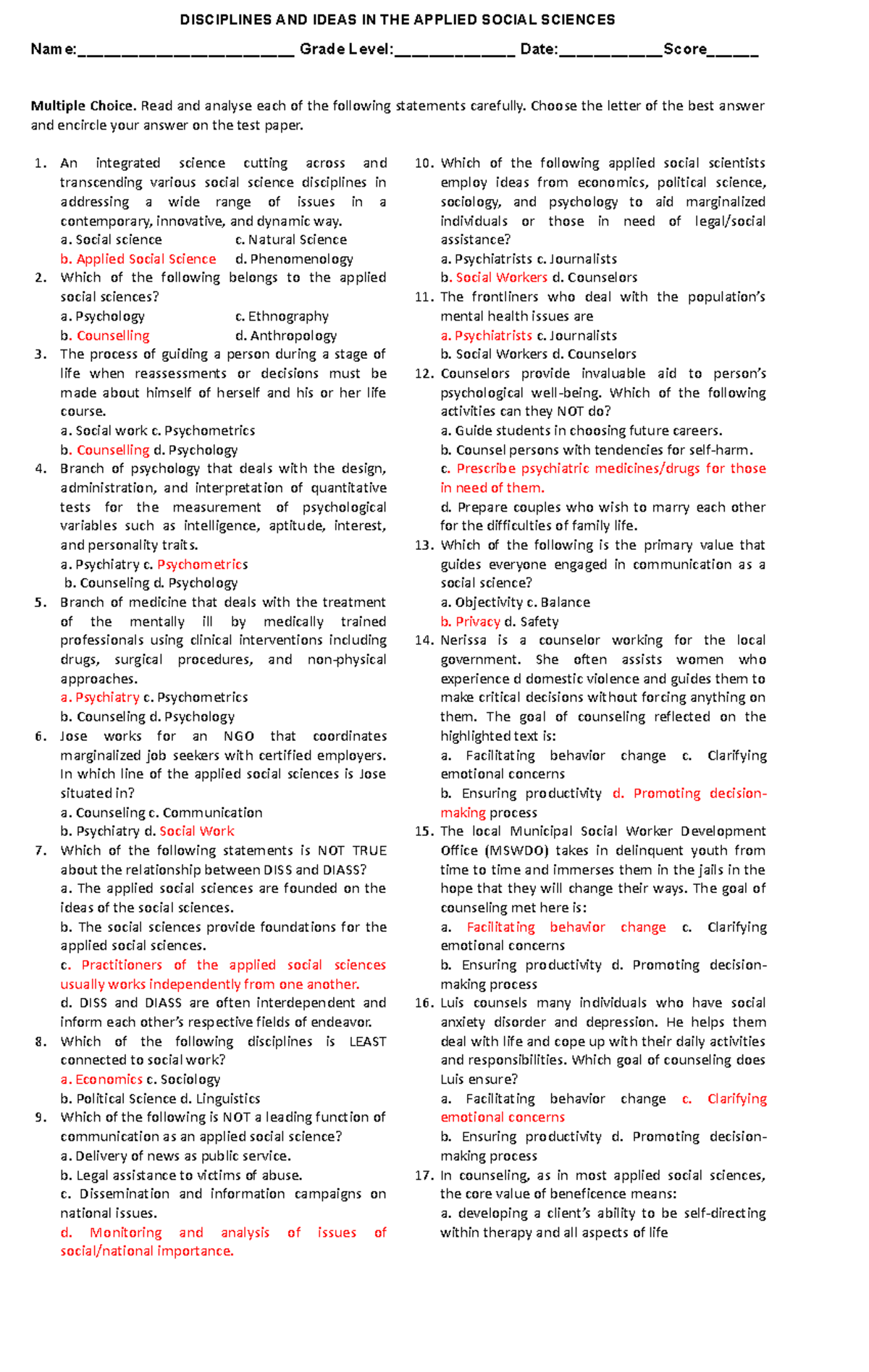 Diass - Copy - DISCIPLINES AND IDEAS IN THE APPLIED SOCIAL SCIENCES ...