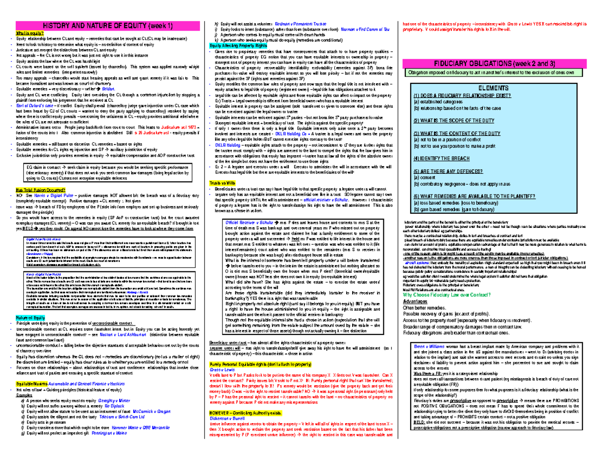 Equity Temp Done copy 2 - HISTORY AND NATURE OF EQUITY (week 1) What is ...