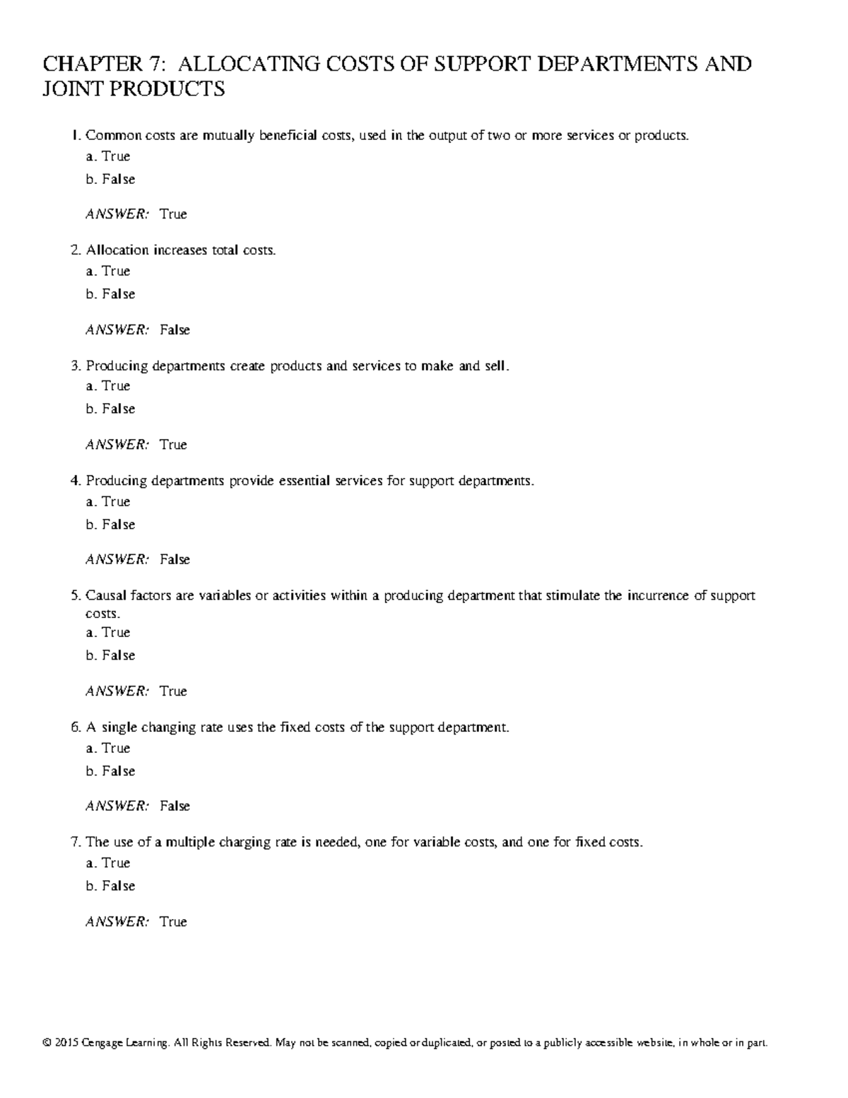 Chapter 07 - CH7 - CHAPTER 7: ALLOCATING COSTS OF SUPPORT DEPARTMENTS ...