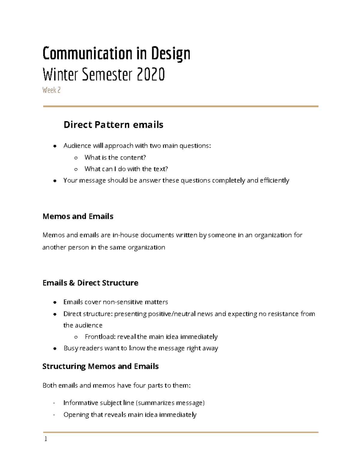Class notes-2 copy 2 - Lecture notes for communications in design ...