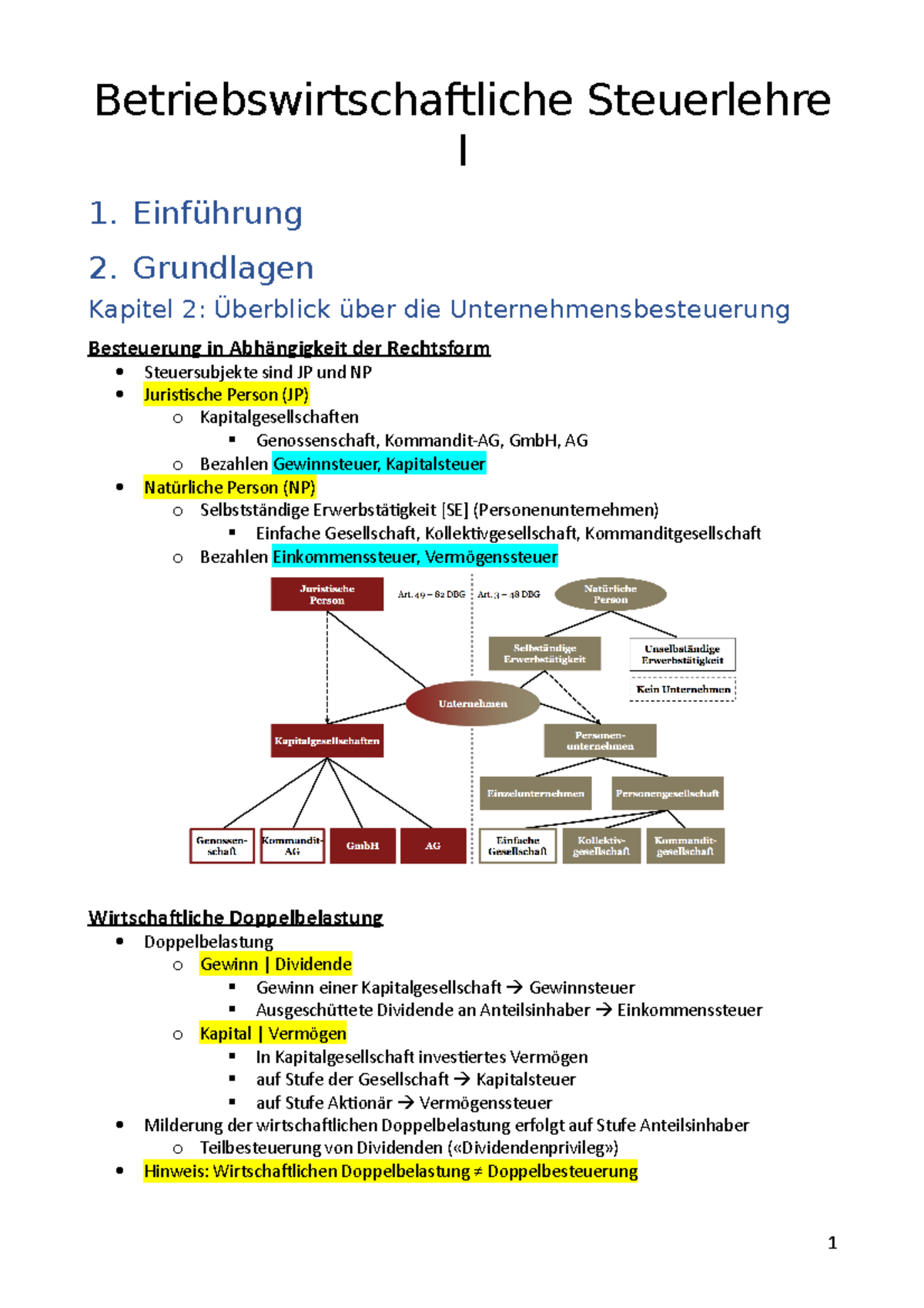 ZF - Betriebswirtschaftliche Steuerlehre I - 2. Grundlagen Kapitel 2: die ...