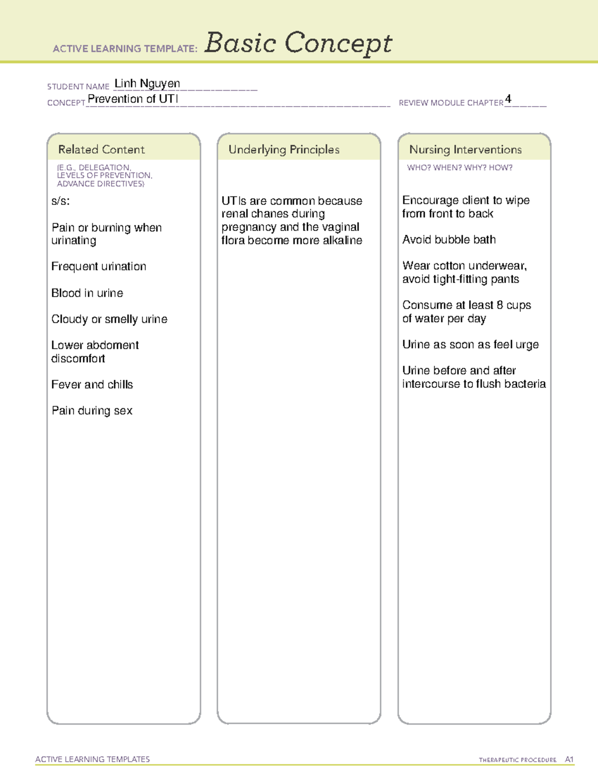 Chapter 4 ACTIVE LEARNING TEMPLATES TherapeuTic procedure A Basic