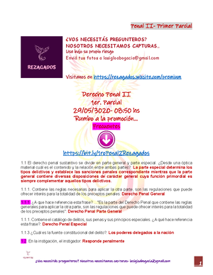 Do Parcial De Derecho Penal Ii A O Preguntero Penal Ii Parcial Exportado Al