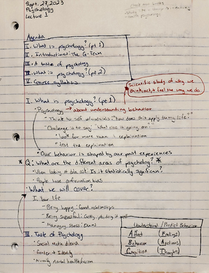 PSY 201 Notes - PSY 201: General Psychology Week 1 March 30, 2022 Week ...